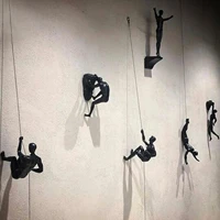 creative rock climbing men sculpture wall hanging decorations resin statue figurine crafts home furnishings decor accessories