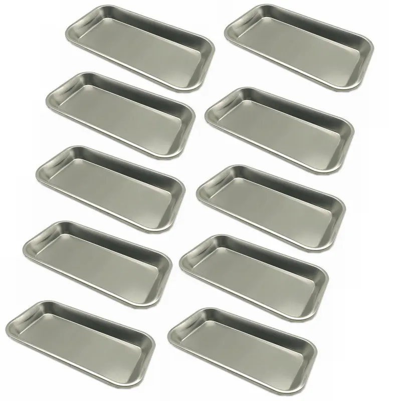 

10pcs Medical Surgical Tray Dental Lab Instrument Tools Stainless Steel Dental Square Plate