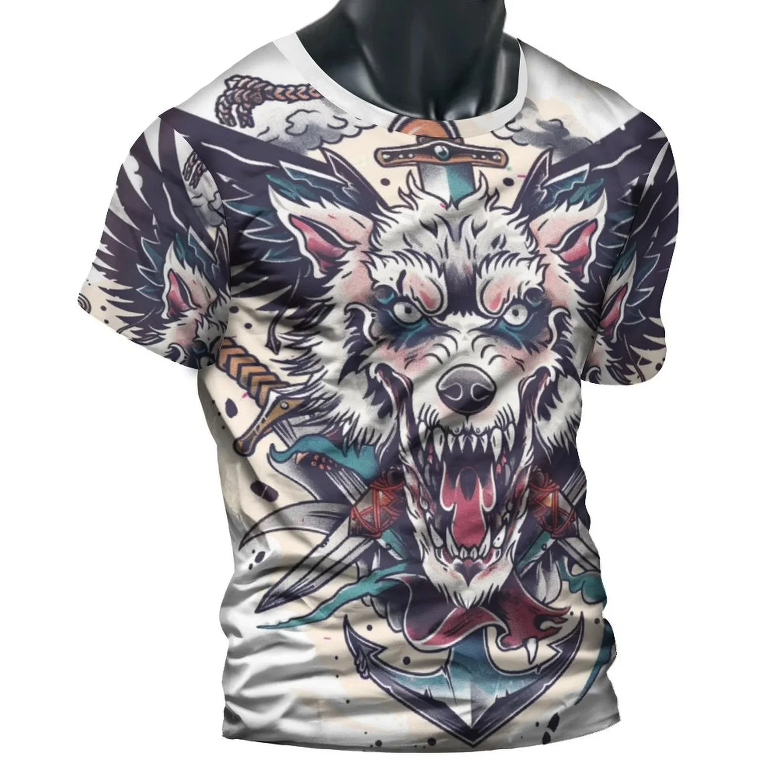 Мужская футболка с 3d-граффити повседневная крутая дышащая из микрострейч летняя