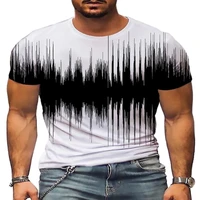mens personality t shirts 3d printed loose plus size round neck black and white shirts new summer hot sale casual clothing