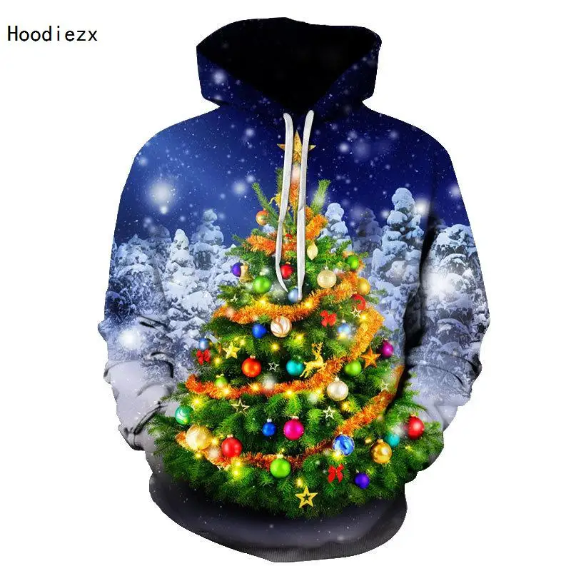 

Christmas Hoodie Cartoon Reindeer 3d Printing Men's Women's Streetwear Oversized Hoodie Spring Autumn Fashion Casual Sportswear
