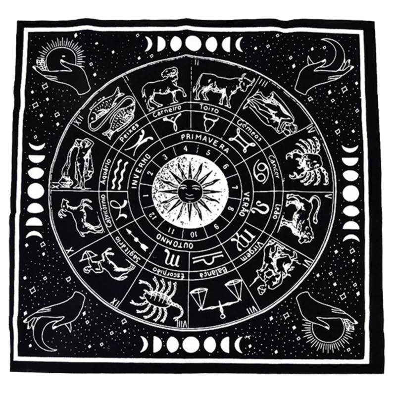 

Dropship 23x23In Board Game Card Table Covers Magician Daily Pad Tarot Tablecloth Rune Divination Altar Tarot Patch Table Cloth