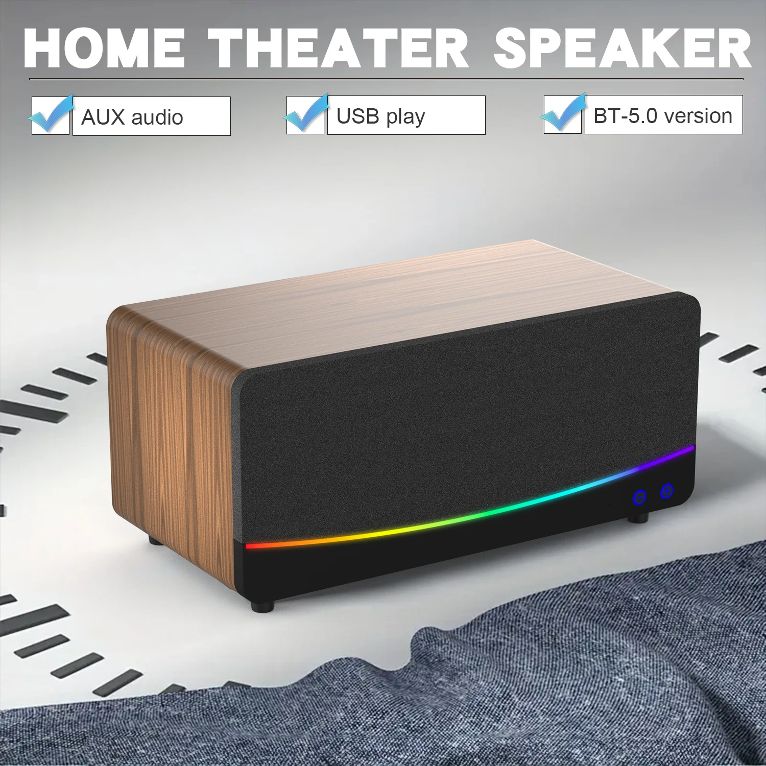 Cyboris BS-005 TV SoundBar 2 1 Blue-tooth Vintage Speaker 5 3 домашний кинотеатр звуковая система