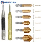 Набор сверл для зенковки, 6 шт., 14 '', шестигранный хвостовик, быстрорежущая сталь с 5 канавками, Зенковка с углом 90 градусов, деревообрабатывающий фаска, фаска 6 мм-19 мм
