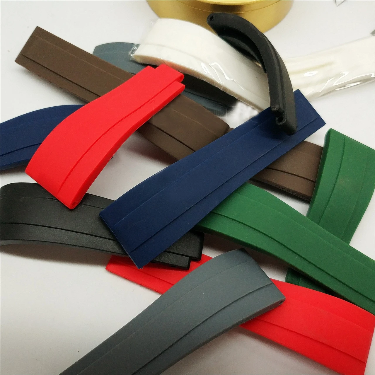 

20mm Substitute Watch Rubber Strap Accessories Moderate Light for Rlx Green/Black/Red/Blue/White/Gray Silicone WatchBand