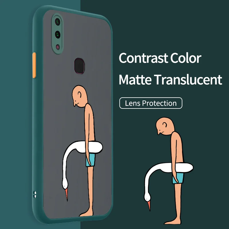 

Translucent Matte Phone Case for vivo Y 85 91 91C 93 77 75 33S 16 02S V9 Youth V9 6GB T1 5G Z1 Z1i Z3X U1 A Downcast Man Case