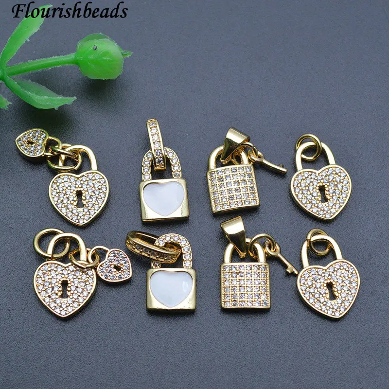 

Wholesale 20pcs Per Lot Anti Rust Nickel Free Gold Plated Heart Lock Charm for Diy Jewelry Bracelet Making