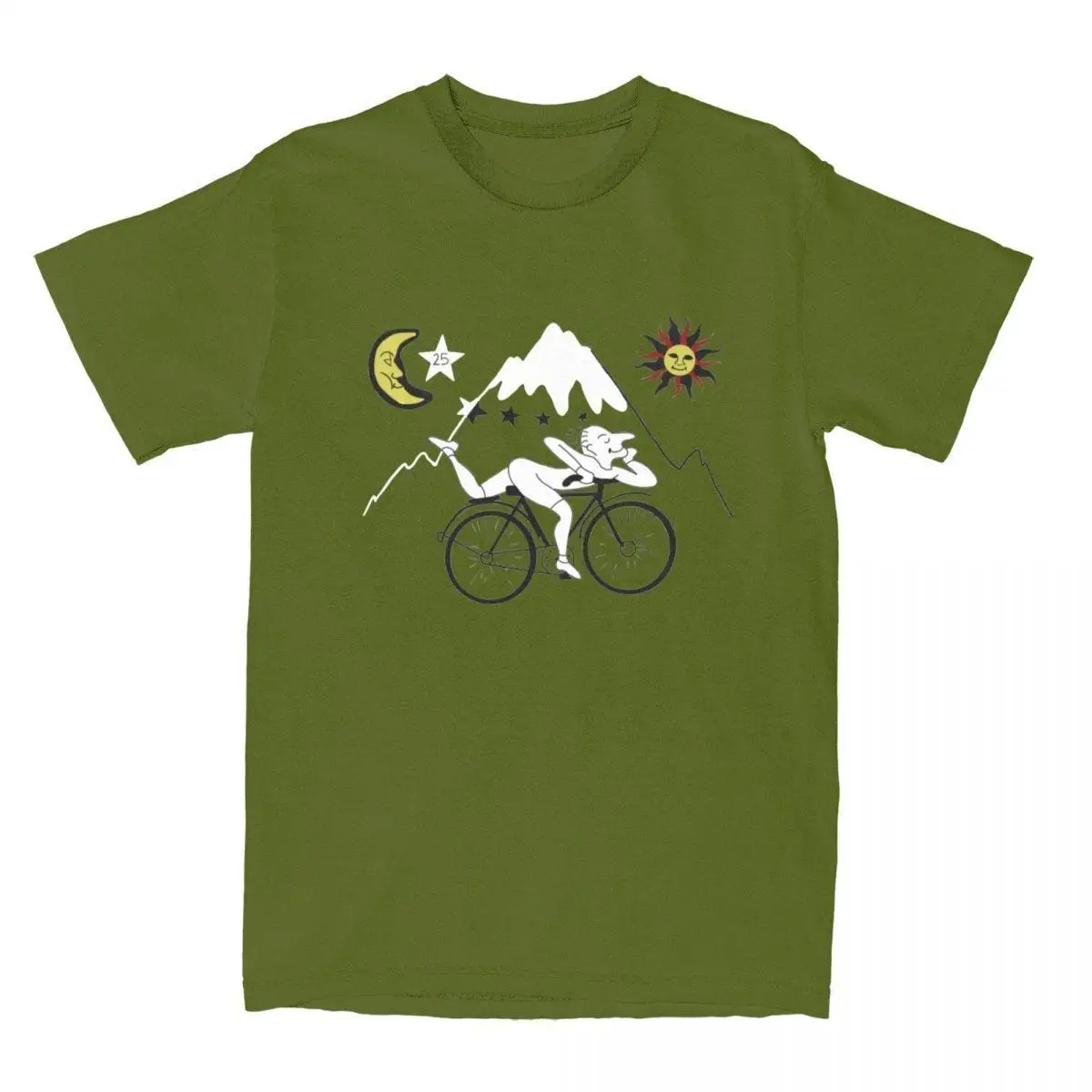 Funny Bicycle Day Mountain Bike T-Shirt for Men Round Collar Cotton T Shirts Albert Hoffman Short Sleeve Tees Summer Clothing