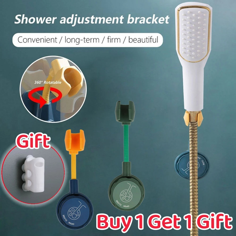 

Универсальный держатель для душевой лейки на 360 °, регулируемый самоклеящийся кронштейн для душевой лейки, настенная подставка без перфорации для спа, ванной комнаты