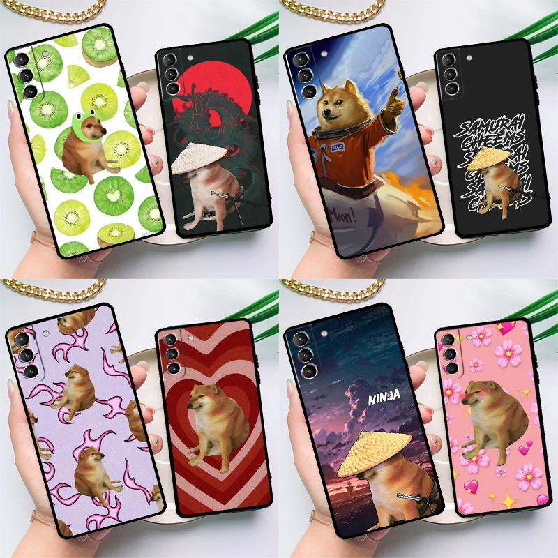 Чехол Doge Dog Cheems Meme для Samsung Galaxy S23 S22 S21 Ultra S20 FE S9 S10 Note 10 Plus Note 20 Ультра полный Чехол