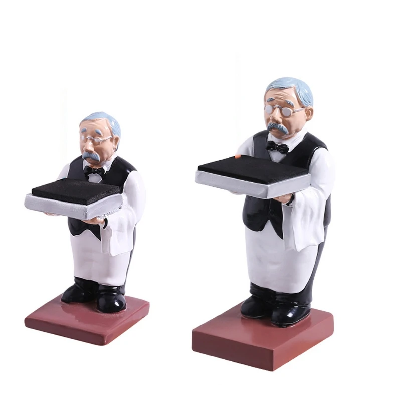 

Butler Man Watch Stand Old Man Ring Stand Creative Glasses Holder Black Suit Watch Storage Table for Women Store Decor