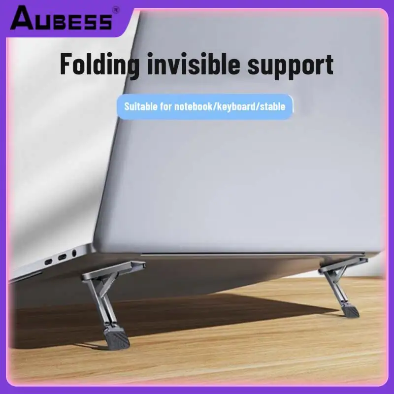 

Zinc Alloy Notebook Riser Bracket Universal Laptop Stand Mini Portable Holder Folding For Keyboards Mobile Phones Adjustable