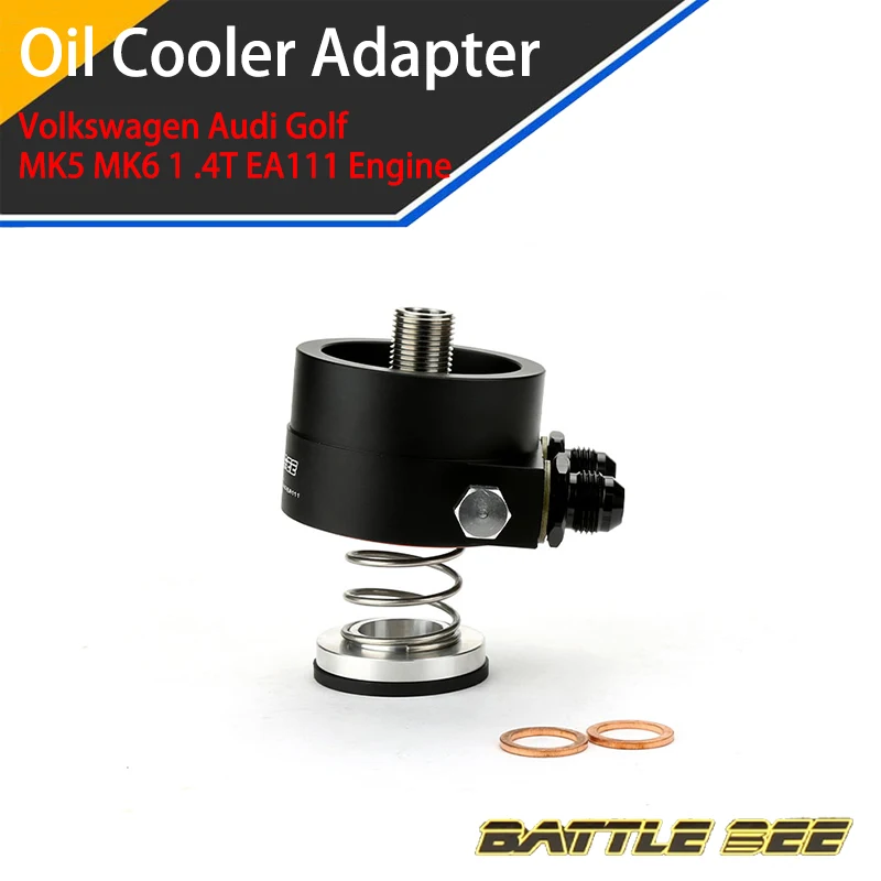 

Aluminum Oil Filter Cooler Adapter For Volkswagen Audi Golf MK5 MK6 1.4T EA111 Engine Oil Cooler Sandwich Plate VAG Adapter