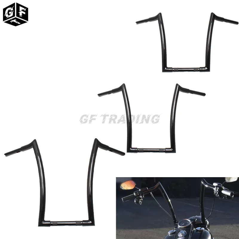 

1" Motorcycle 14" 16" 18" Riser Hight Handlebar Retro Drag Handle Z Bar Ape Hanger For Harley Sportster 1200 Touring Chopper BOB