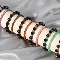 yuokiaa 4mm8mm energy charm bracelet natural black agate malachite beaded yoga healing bracelet fashion jewelry for women men