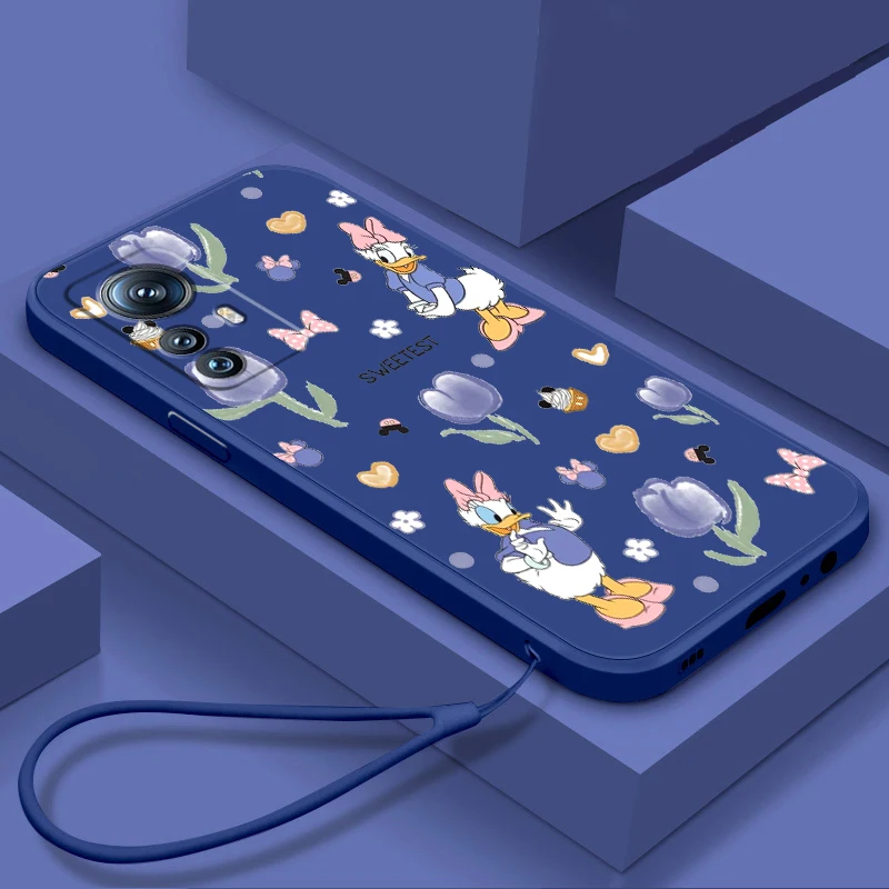 

Disney Donald Duck Daisy Case For Xiaomi 12T 12S 12 11 Ultra 11T 10T 9T Note 10 Pro Lite 5G Liquid Rope Phone Cover Shell Capa