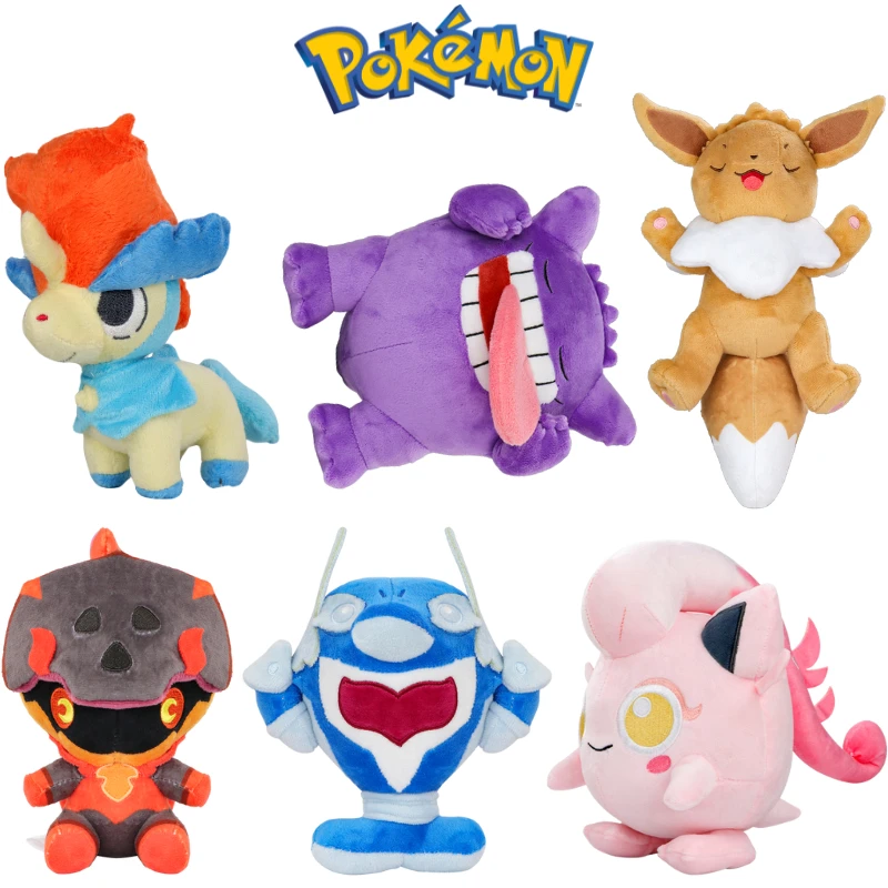 Новый плюшевый Pokemon Kawaii Gengar Eevee Scream Tail Charcadet Palefin Plushes милые аниме Keldeo мягкие куклы