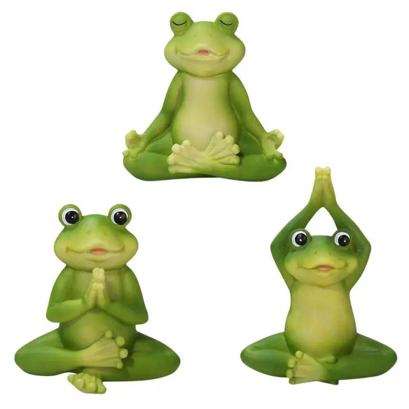 

Yoga Frog Resin Figurine Home Indoor Outdoor Decor Peacefulness Meditating for Buddha Zen Yoga Frog Garden Statue Ornament