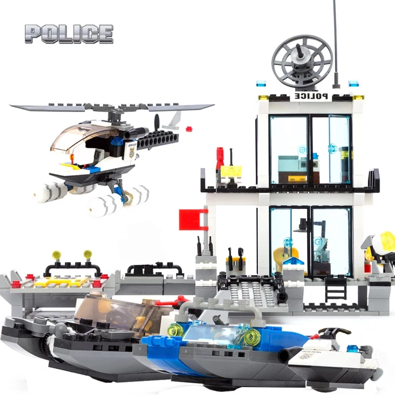 Городской полицейский участок грузовик технический автомобиль Вертолет Лодка