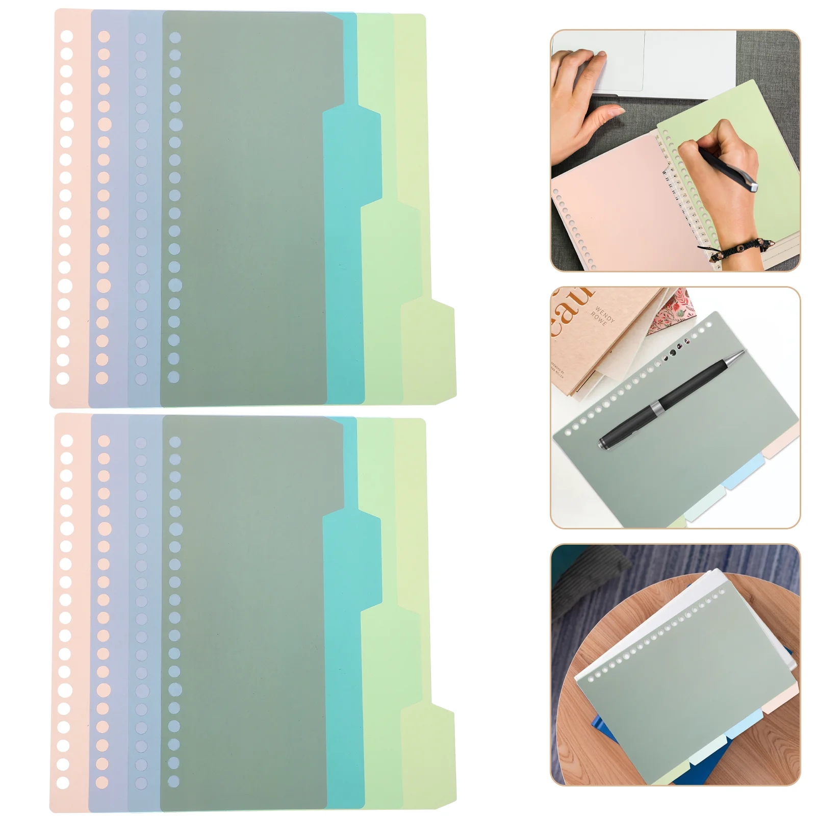 

32 Pcs Plastic Binder Tabs Detachable Dividers Paper Tags Loose Leaf Notepad Markers With Notebook