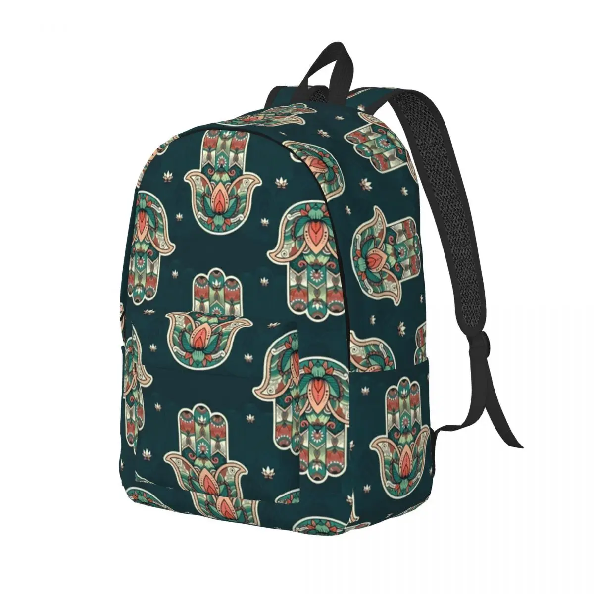 

Hamsa Hand Print Backpack Abstract Floral Outdoor Backpacks Boy Kawaii High School Bags Design Large Rucksack