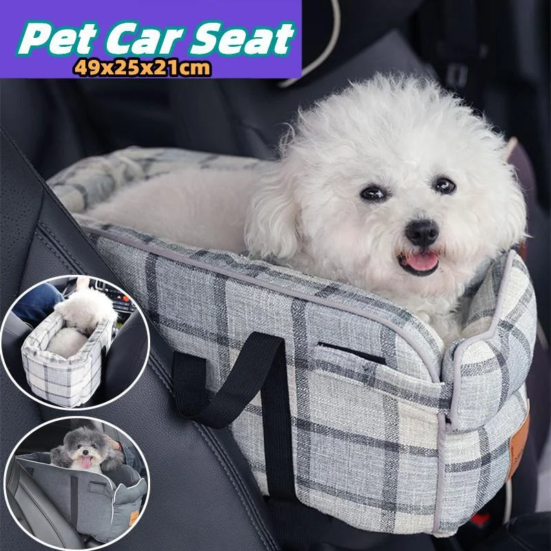 

Dog Booster Car Seat Puppy Car Seat Car Central Control Nest Mat Portable Dog Kennel Safety Seat Four Seasons Kennel Pet