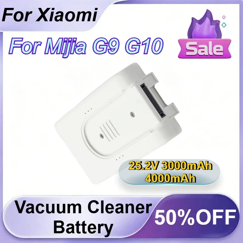 Фото Аккумулятор для пылесоса Xiaomi Mijia G9 G10, 25.2В, 3000мАч, 4000мАч, перезаряжаемый аккумулятор №1