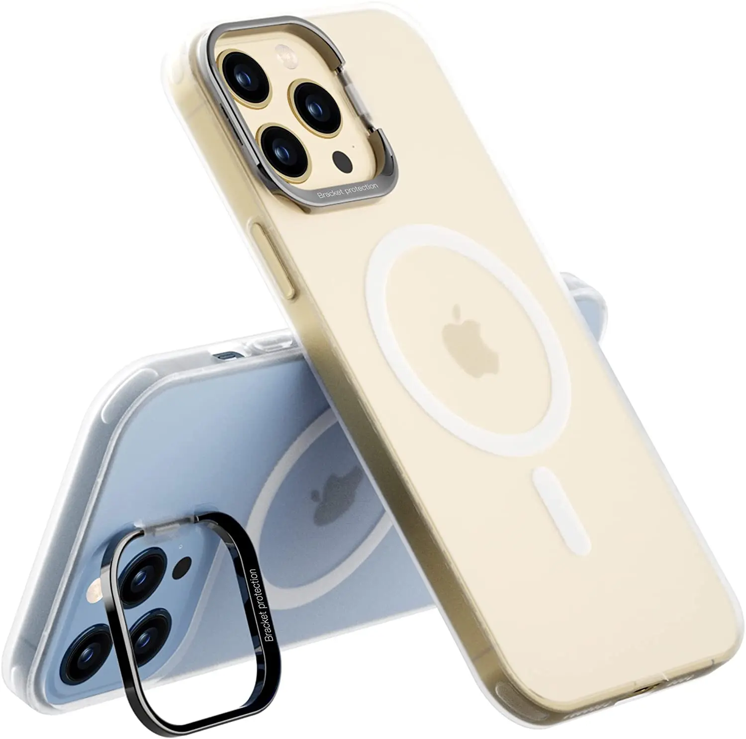 

Magnetic Case with Kickstand for iPhone 13 Pro Max, Matte Clear Hard PC Case Compatible with MagSafe,Shockproof Protective Cover