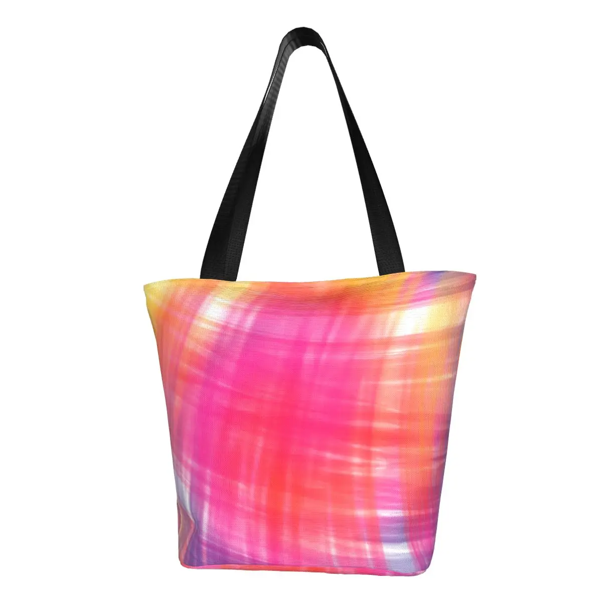 

Curving Tie Dye Shopper Bag Abstract Ombre Shopping Bags Student Office Cloth Tote Bag Novelty Print Handbags