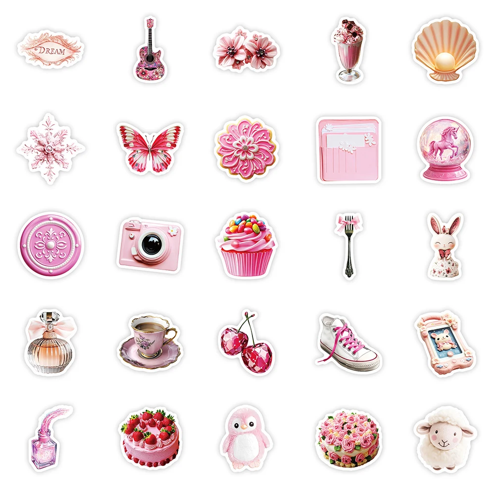 10/30/50 шт. INS Розовый Стиль Девушки Эстетические наклейки DIY Альбом для вырезок