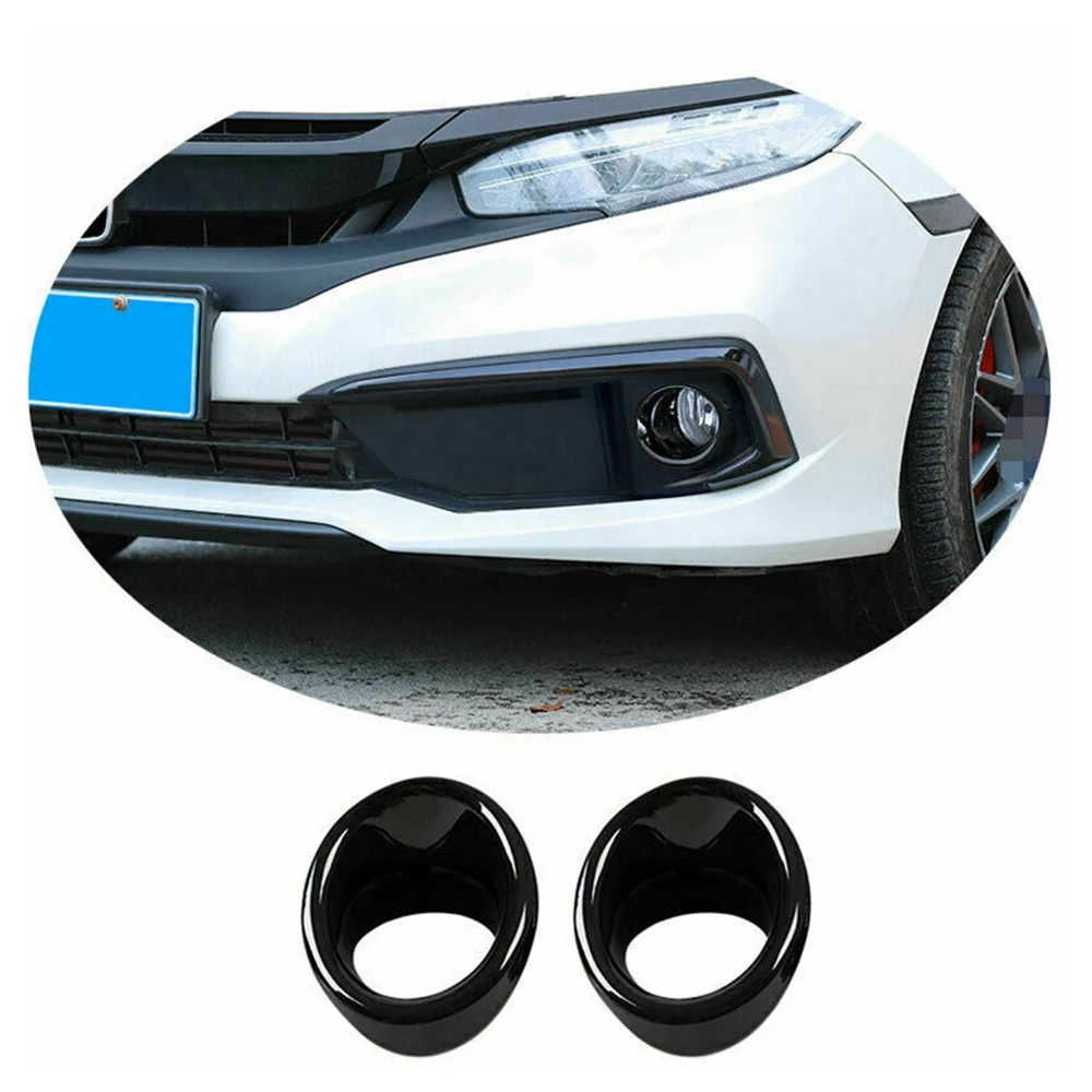 Глянцевый черный Стильный чехол для переднего бампера противотумансветильник