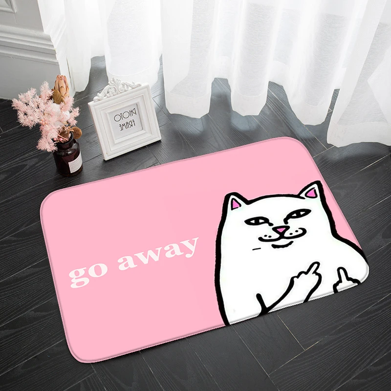 

Коврик Go Away с розовым принтом для гостиной, нескользящий коврик, входная дверь, прямоугольный напольный коврик для ванной, коврики для спальни