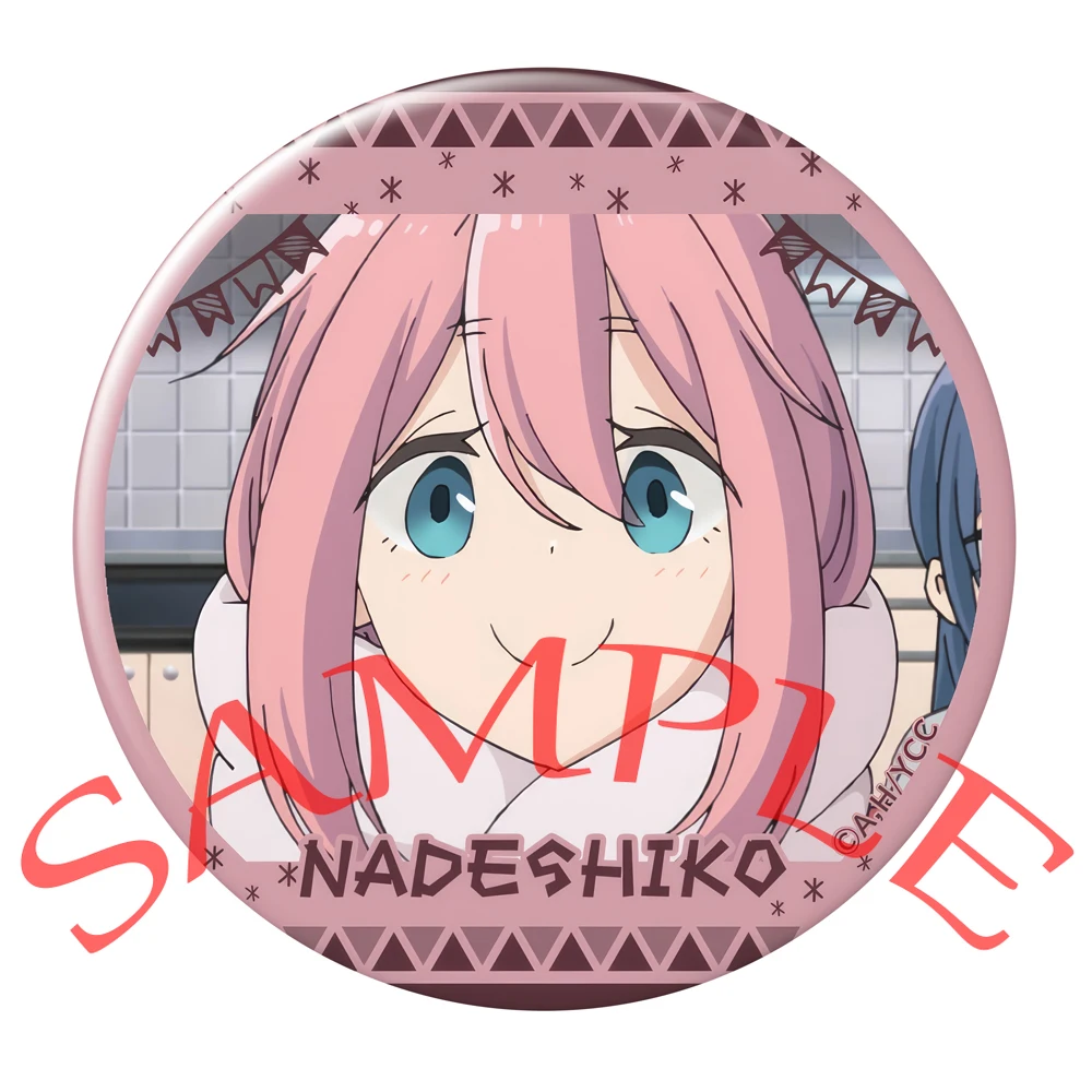 Anime Laid-Back Camp Cosplay Ena Saitou Inuyama Aoi Shima Rin Cartoon Badge Brooch Pins Accessories Christmas Gifts