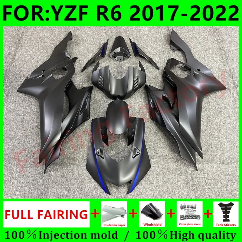 

NEW ABS Motorcycle full Fairing Kit fit For YZF R6 2017 2018 YFZ-R6 2019 2020 2021 2022 Bodywork Fairings kits set matte black