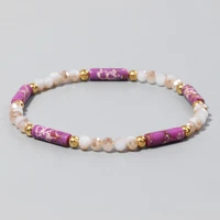 trendy women beads bracelet natural crystal stone bracelet rectangle small beads bracelets women healing elegant jewelry 3x4mm