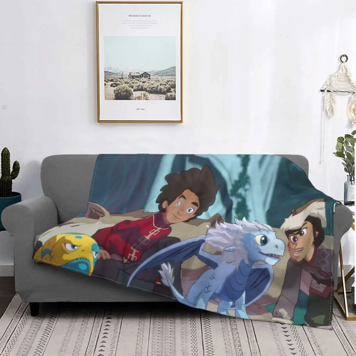 

The Dragon Viren Prince Animated Blanket Flannel Spring Autumn Cute Ellis Ava Warm Throws For Winter Bedding