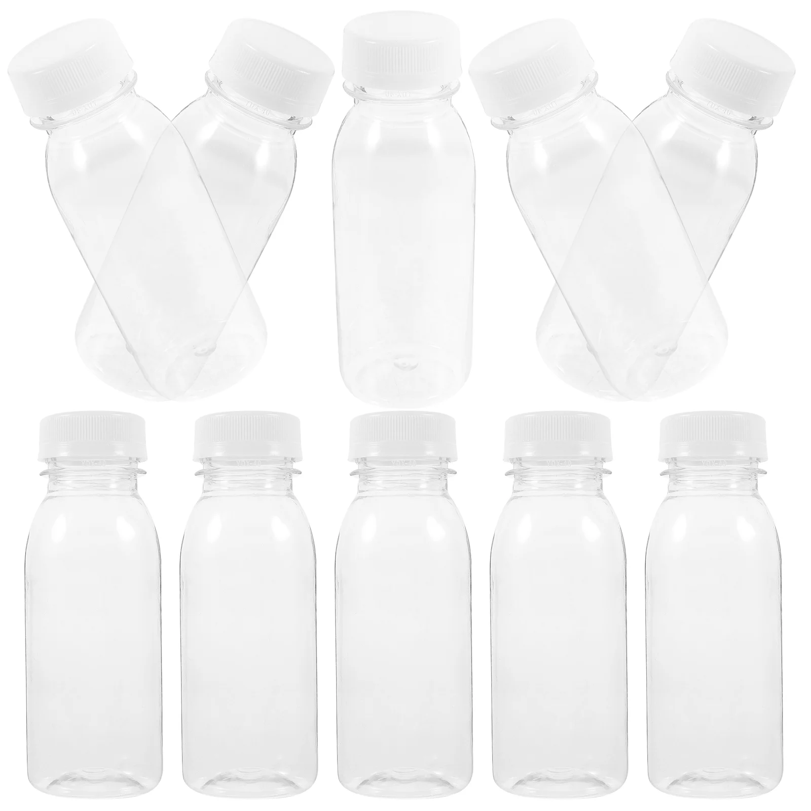 

10Pcs 200ML Transparent Storage Milk Cans Plastic Beverage Juice Containers