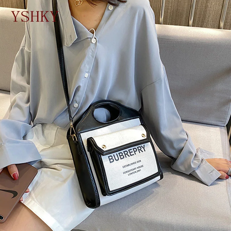 

New brand shoulder Bag for 2023 women leather Women's Handbags Fashion Splicing color bump shoulder bags personality women's cr