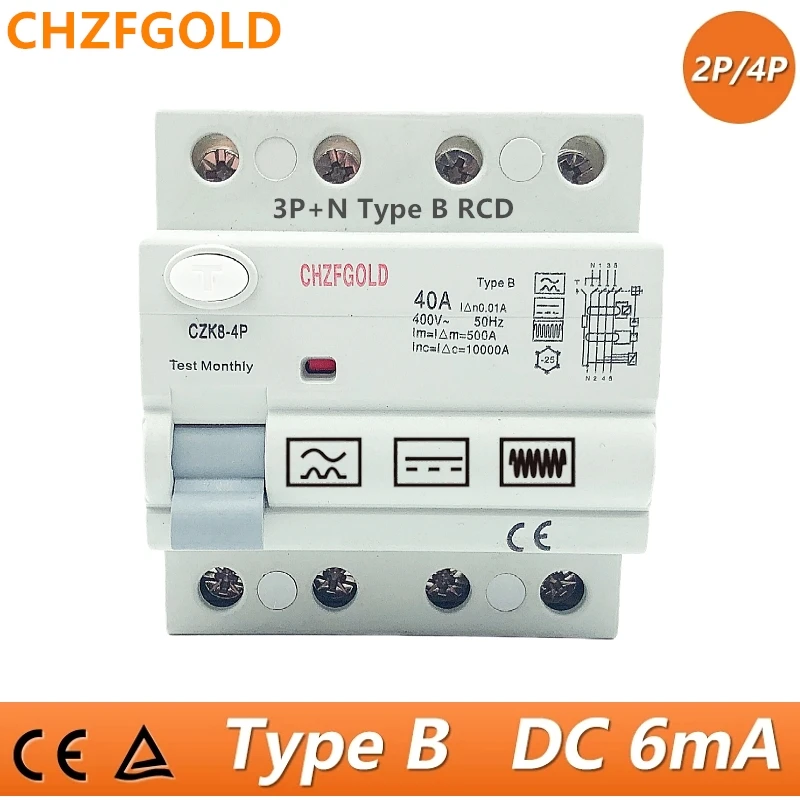 Автоматический выключатель F7 для остаточного тока AC A B Тип RCCB RCD ELCB 230/240V 2P 4P Тип AC A B RCCB цена
