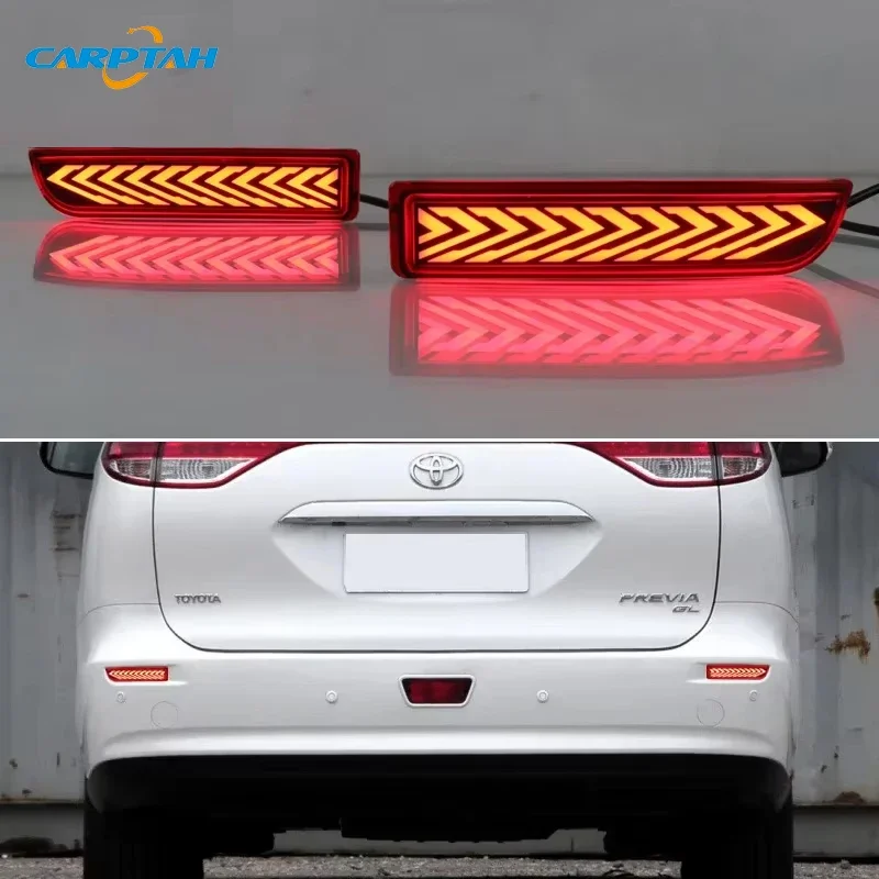 Фото Автомобильные светодиодные лампы заднего бампера для Toyota Previa Estima 2006-2018 стоп-сигнал указатель поворота резервный отражатель лампы задние фонари противотуманные фары №3