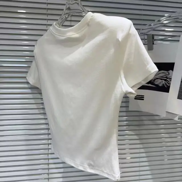 Новинка 2024 женские футболки Забавный принт бикини Наплечные подушечки футболка