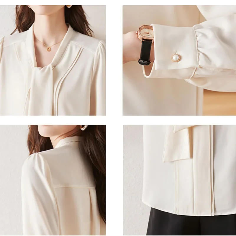 Модная женская блузка с v-образным вырезом и длинным рукавом шифоновая на