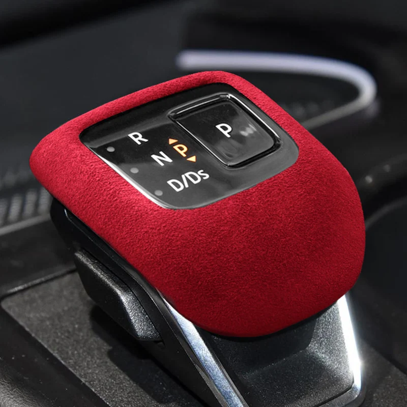 

Red Black Alcantara Suede Car Gear Shift Knob Cover Handle Sticker Interior Trim For Nissan X-Trail 2021-23