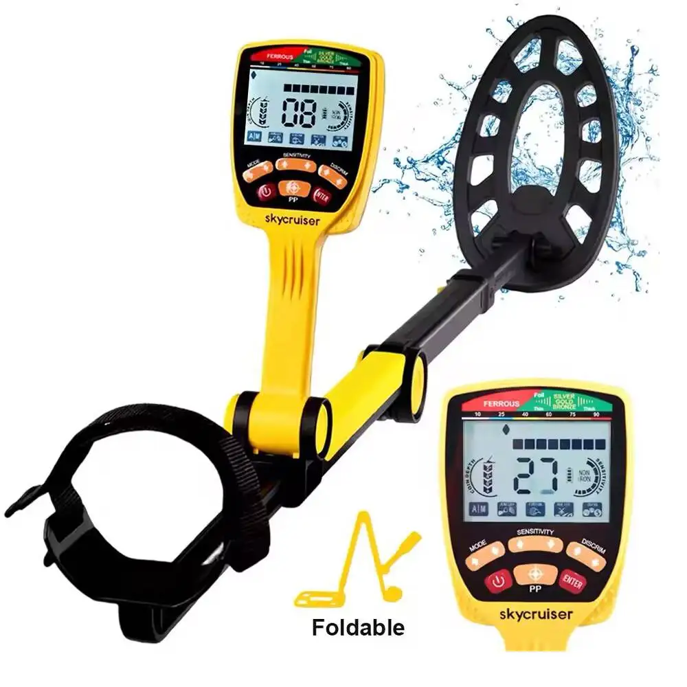 TX650 Обновленный складной металлоискатель Профессиональный водонепроницаемый детектор золота и серебра ЖК-дисплей Высокоточный металлоискатель с катушкой
