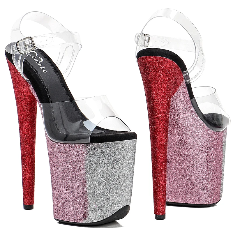 Leecabe Colorful Glitter 20cm/8inches Color pole dance sandals lady shoe high heel platform dance shoes