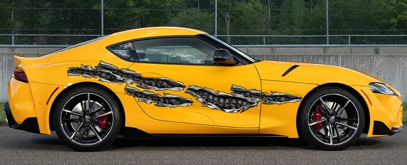 

Flag Skulls Car Vinyl Sticker, Street Racing Graphics Decal Car Side, Skull wrap, truck Vinyl Tribal, jeep Sticker