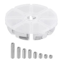 uxcell slotted set grub screws m4 metric 304 stainless steel flat point set screws assortment kit 1set 50pcs