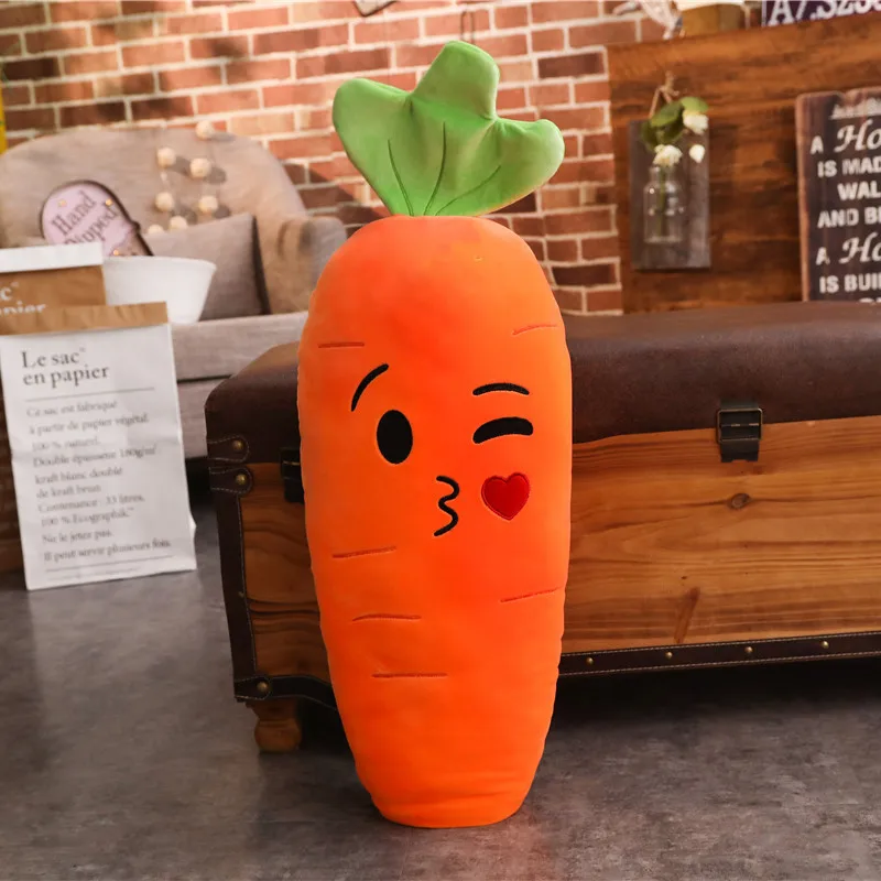 

45-90cm Kawaii Carrot Plush Toy Pillow Simulation Plant Smile Carrot Doll Soft Stuffed Vegetable Doll Birthday Gift For Kids
