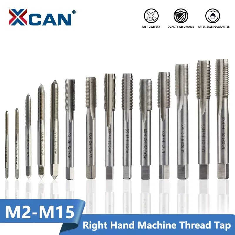 

XCAN 1pc Right Hand Thread Tap HSS Machine Plug Tap Metric Screw Tap Drill Thread Tool M2 M2.5 M3 M4 M5 M6 M7 M8 M10 M12 M14 M15