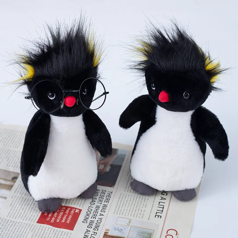 

New Arrival Christmas Explosive Head Fried Hair Penguin Doll Plush Toy Free Decoration Rock Soft Doll